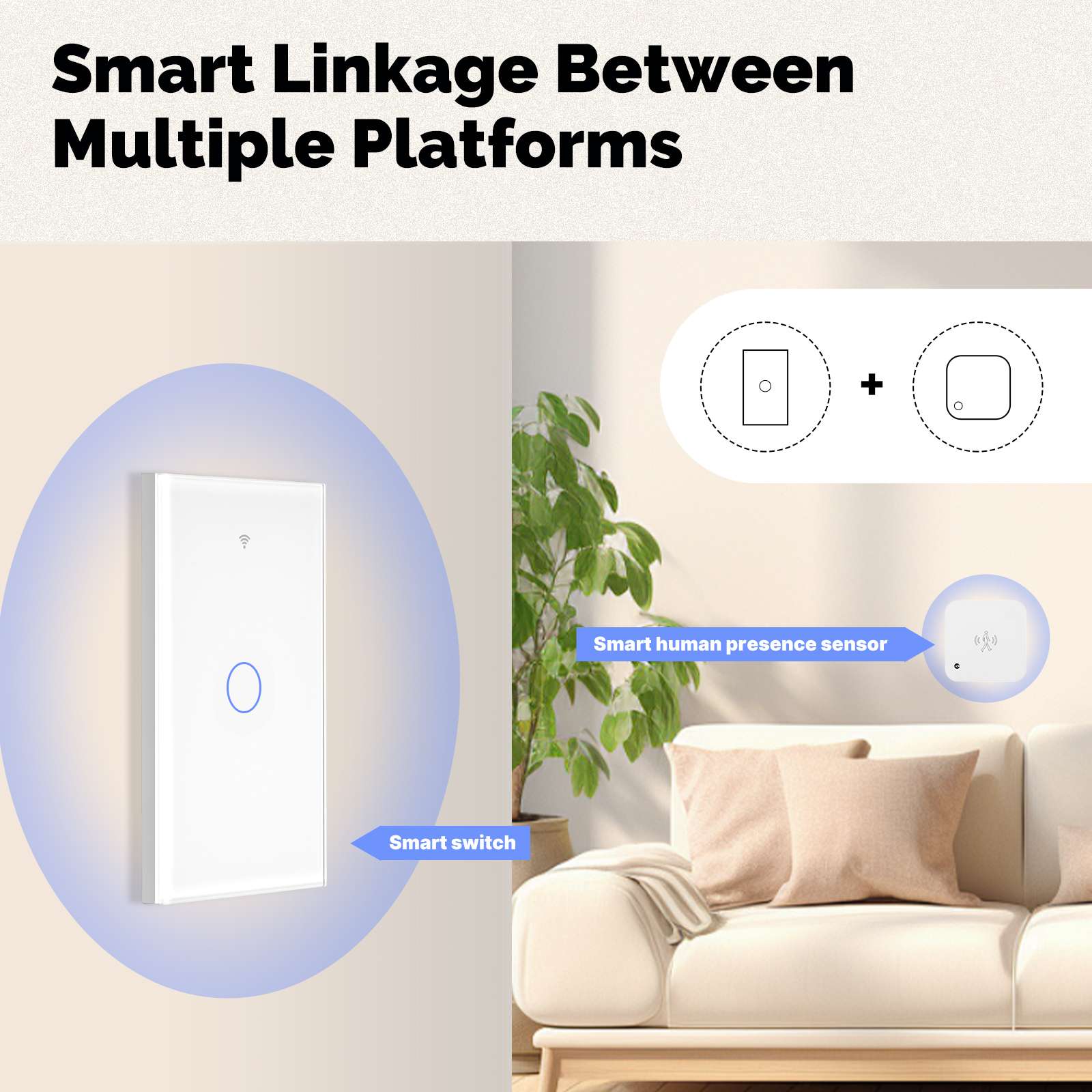MOES Matter WiFi Smart Light Switch Glass Panel Neutral Required