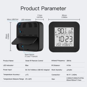 MOES Wi-Fi Smart IR Remote Control with Temperature and Humidity Sensor