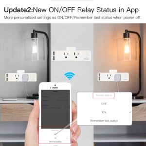 MOES WiFi Smart US Outlet Extender with Removable Shelf and 2 USB Ports