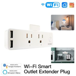 MOES WiFi Smart US Outlet Extender with Removable Shelf and 2 USB Ports