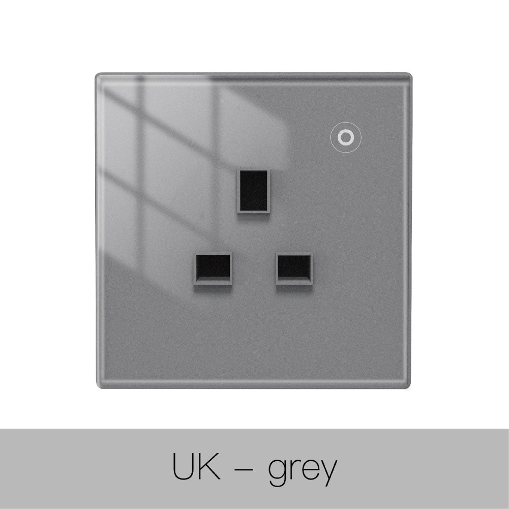 MOES WiFi Smart Wall Socket Glass Touch Panel Outlet Power Monitor