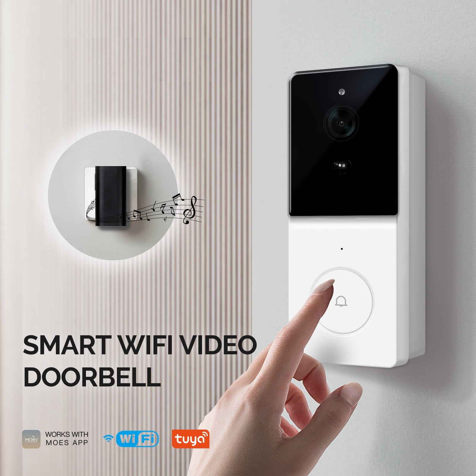 MOES Smart WiFi Video Doorbell Camera Wireless Intercom EU Version