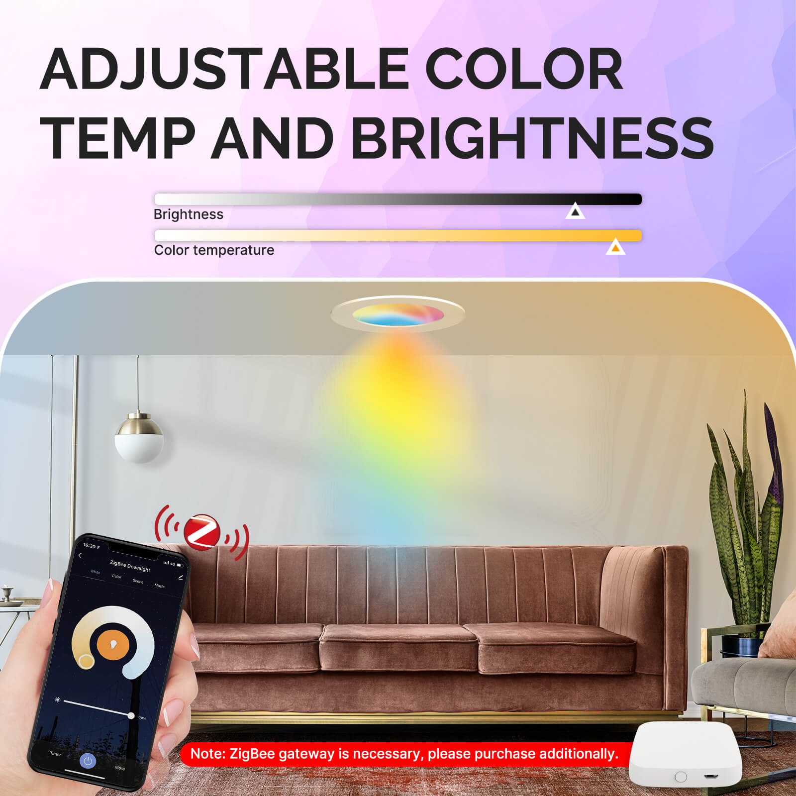 MOES ZigBee Tuya Dimming Spot Lamp 6W RGB Smart Downlight