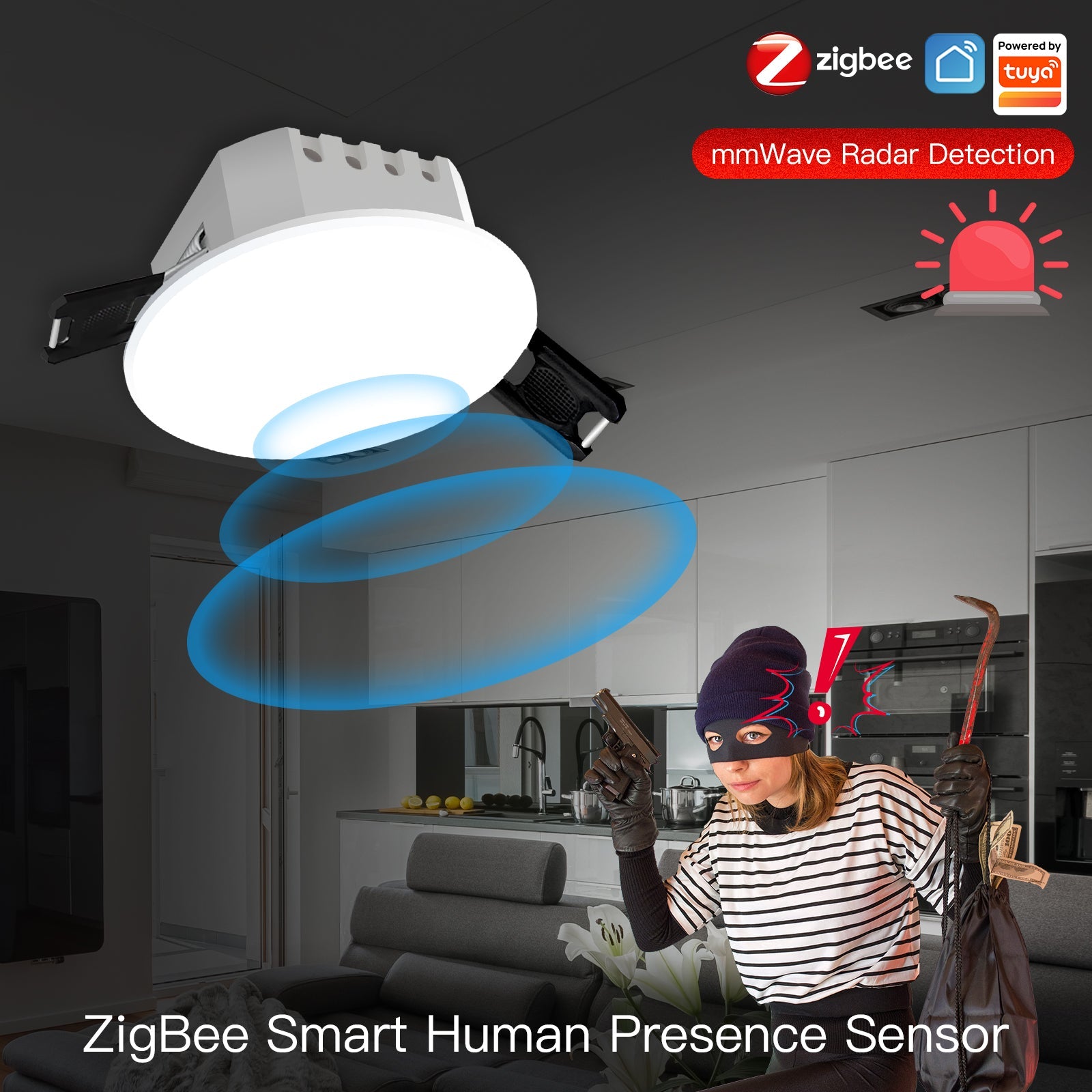 MOES Smart Human Presence Detector PIR mmWave Radar Ceiling Mount