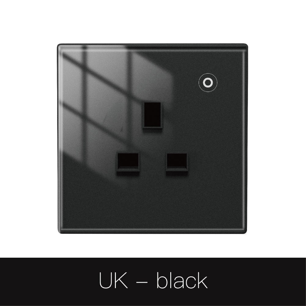 MOES WiFi Smart Wall Socket Glass Touch Panel Outlet Power Monitor