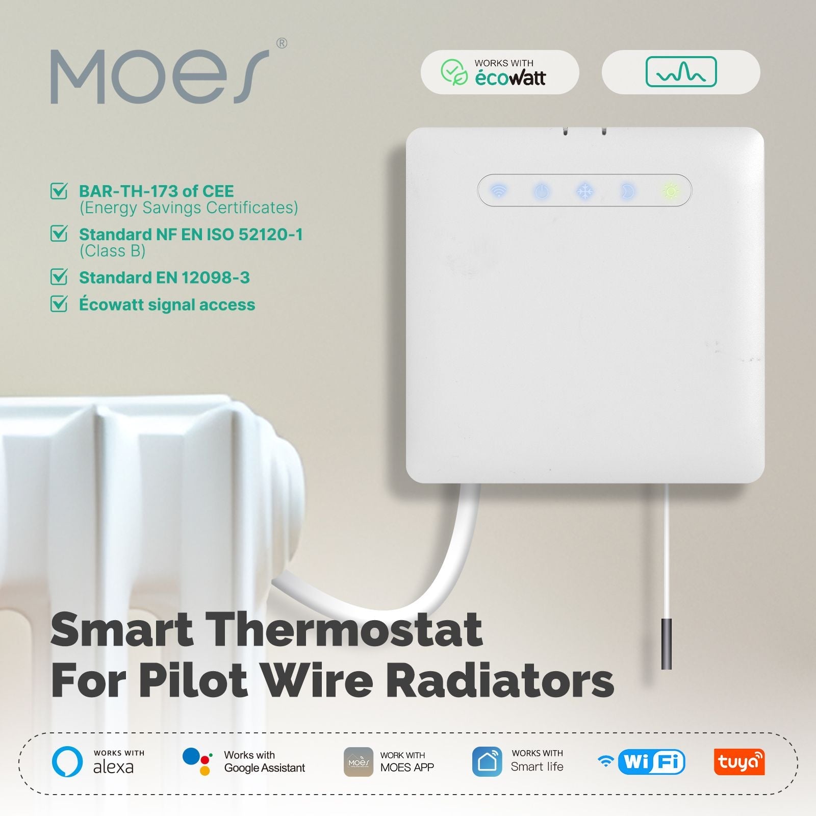 MOES Smart Thermostat for Pilot Wire Radiators