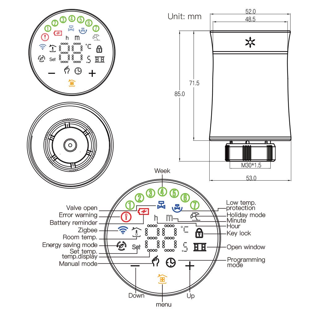MOES ZigBee Smart Thermostatic Radiator Valve BRT-100