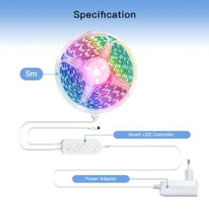 MOES WiFi Smart RGB 5050 LED Light Strip with Remote (5 m)