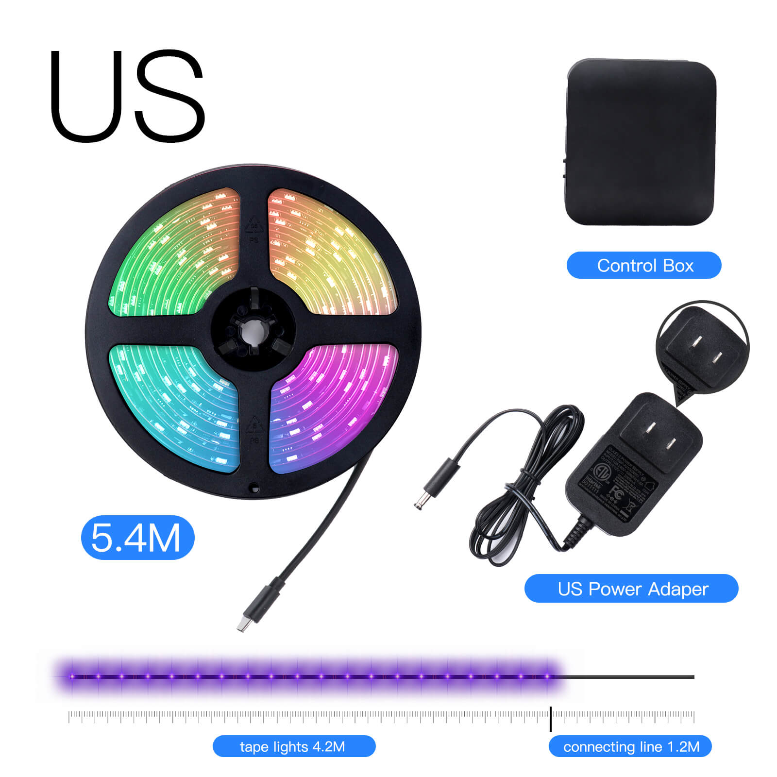 MOES Smart WiFi Ambient Lighting TV Backlight 4K HDMI 2.0 Sync Box LED Strip