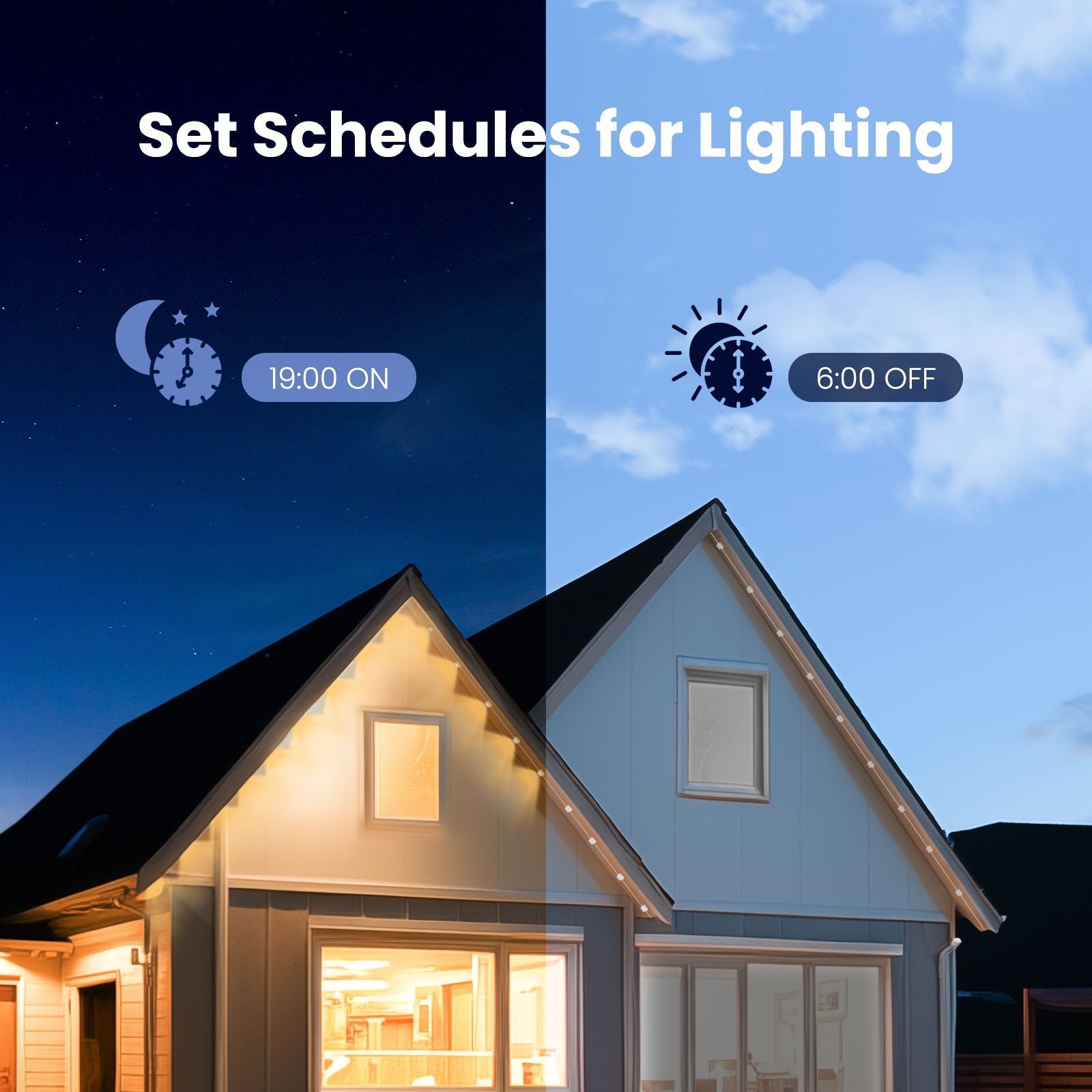 MOES WiFi Smart RGB Outdoor Eaves String LED Lights