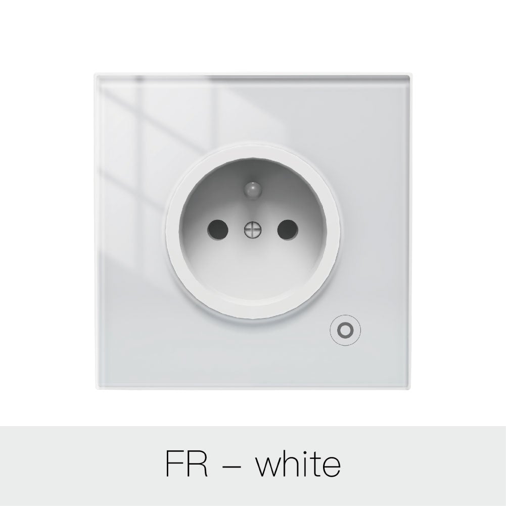 MOES WiFi Smart Wall Socket Glass Touch Panel Outlet Power Monitor
