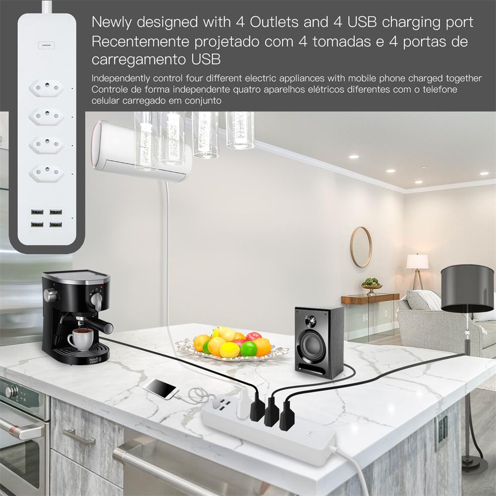 MOES WiFi Smart Power Strip Surge Protector Brazil Version
