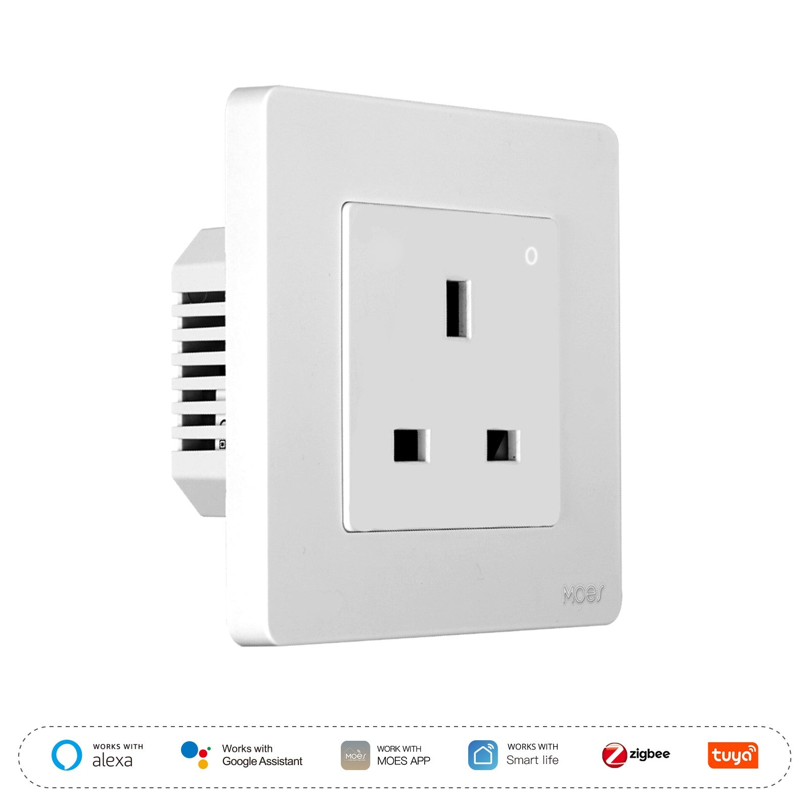 MOES Star Ring ZigBee UK Smart Wall Socket with Energy Monitoring