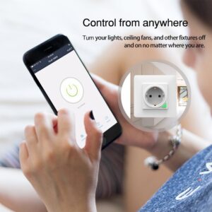 MOES WiFi Smart Light Wall Switch Socket Outlet Push Button EU Version