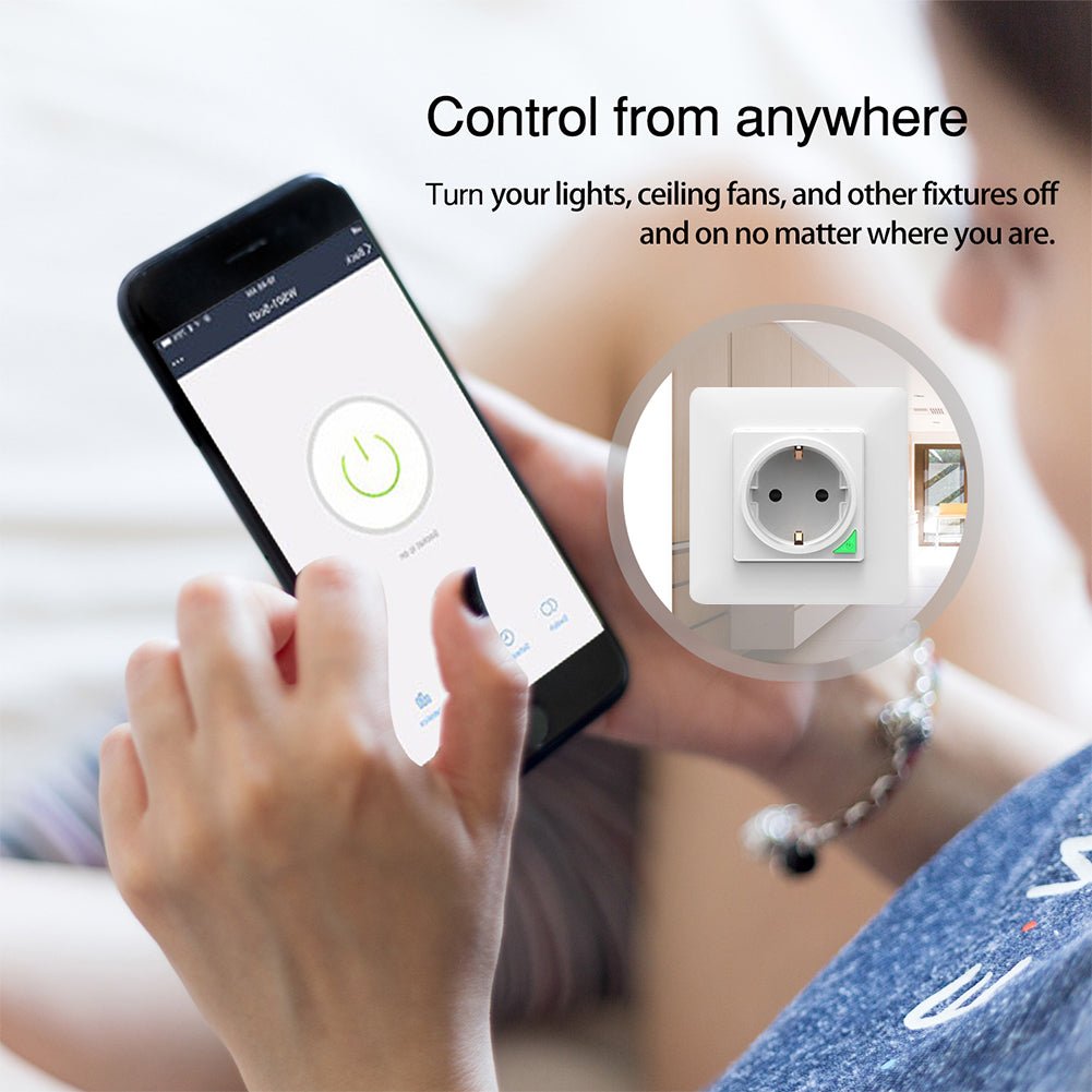 MOES WiFi Smart Light Wall Switch Socket Outlet Push Button EU Version