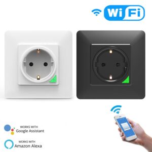 MOES WiFi Smart Light Wall Switch Socket Outlet Push Button EU Version