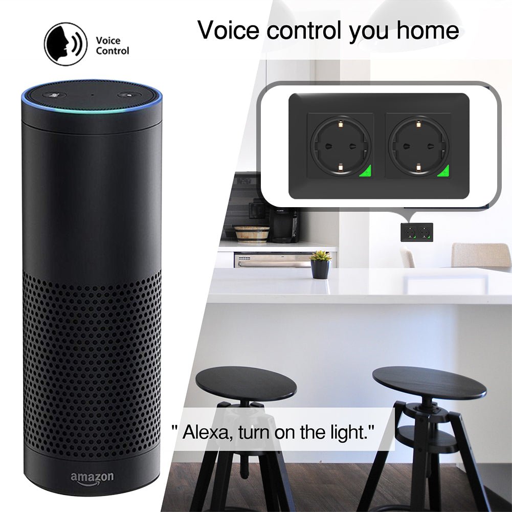 MOES WiFi Smart Light Wall Switch Socket Outlet Push Button EU Version