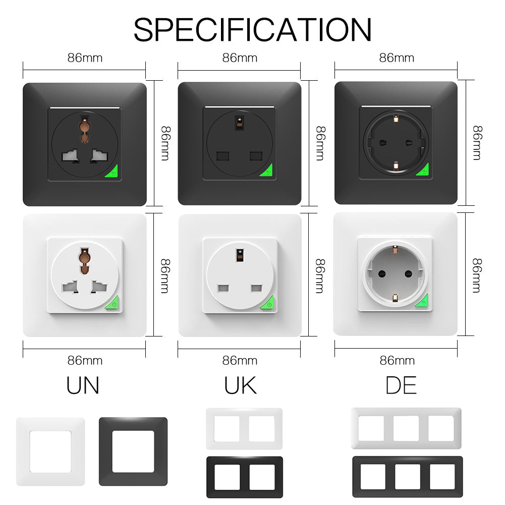 MOES WiFi Smart Light Wall Switch Socket Outlet Push Button EU Version