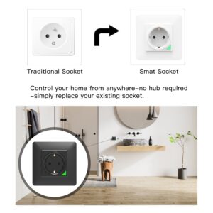 MOES WiFi Smart Light Wall Switch Socket Outlet Push Button EU Version