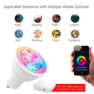 MOES Zigbee GU10 Smart LED Light Bulb RGBCCT 5W