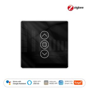 MOES ZigBee Smart Curtain Switch 2.5D Arc Glass Panel ZTS-EUR-C