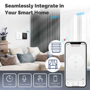 MOES ZigBee Smart Curtain Switch 2.5D Arc Glass Panel ZTS-EUR-C